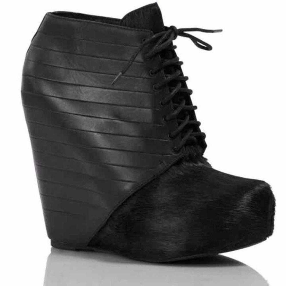 Brand new Matiko Wedged Bootie w/ Pony Hair